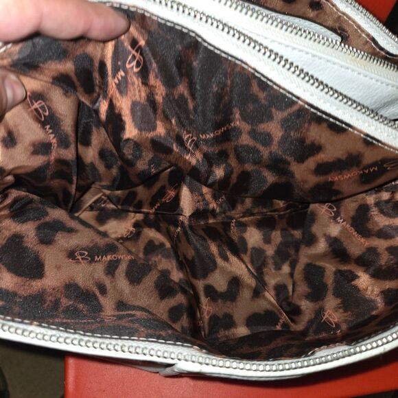 B. Makowsky Vintage White Pebble  Leather Shoulder Bag Purse - Picture 16 of 16